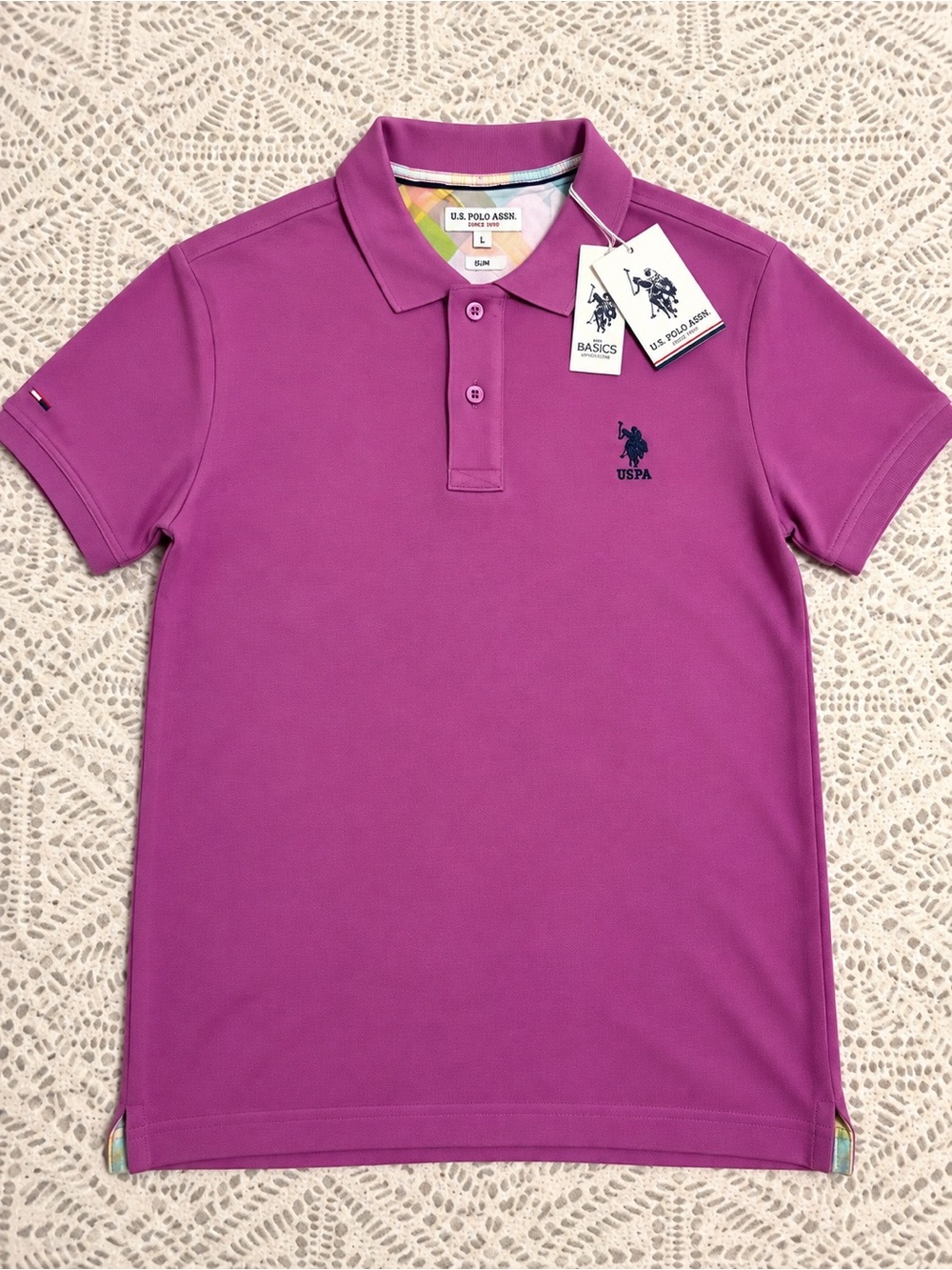 NWT U.S. Polo Assn. Men’s Slim Fit Purple Polo Shirt L